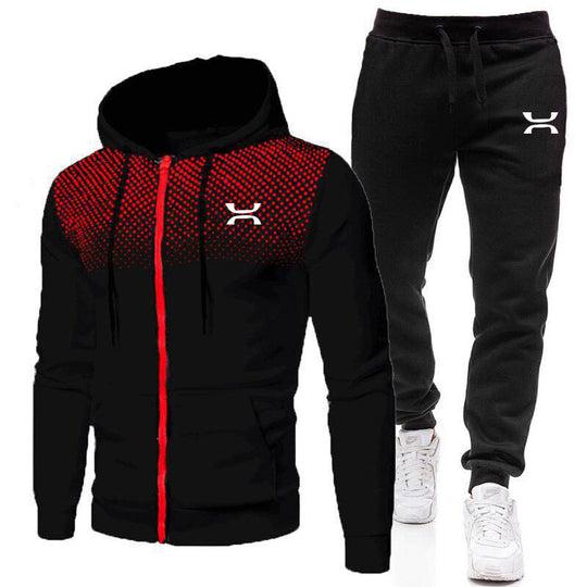 R&B Herren Sportanzug mit Reißverschluss-Hoodie und Jogginghose
