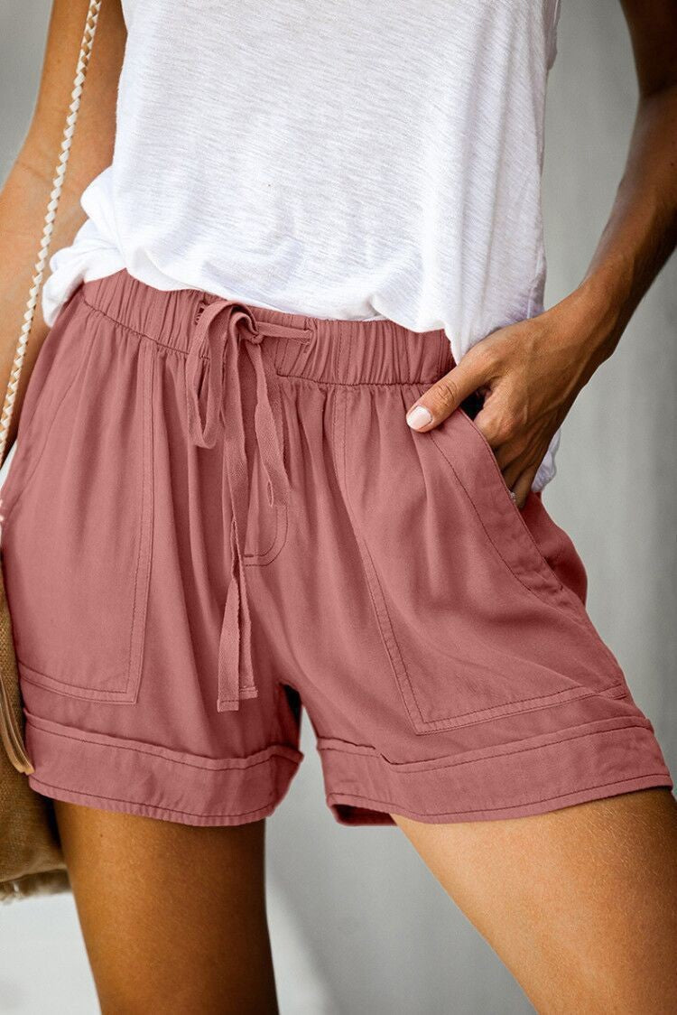 Damen Bequeme Sommer-Shorts mit elastischem Bund und praktischen Taschen R&B