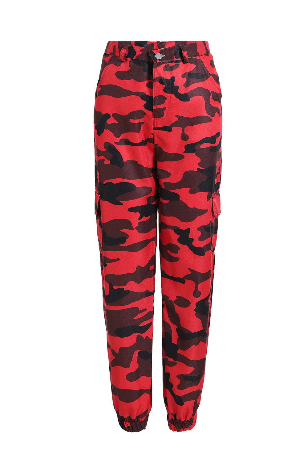 Damen Cargohose im modernen Camouflage-Design mit praktischen Taschen und elastischem Bund R&B