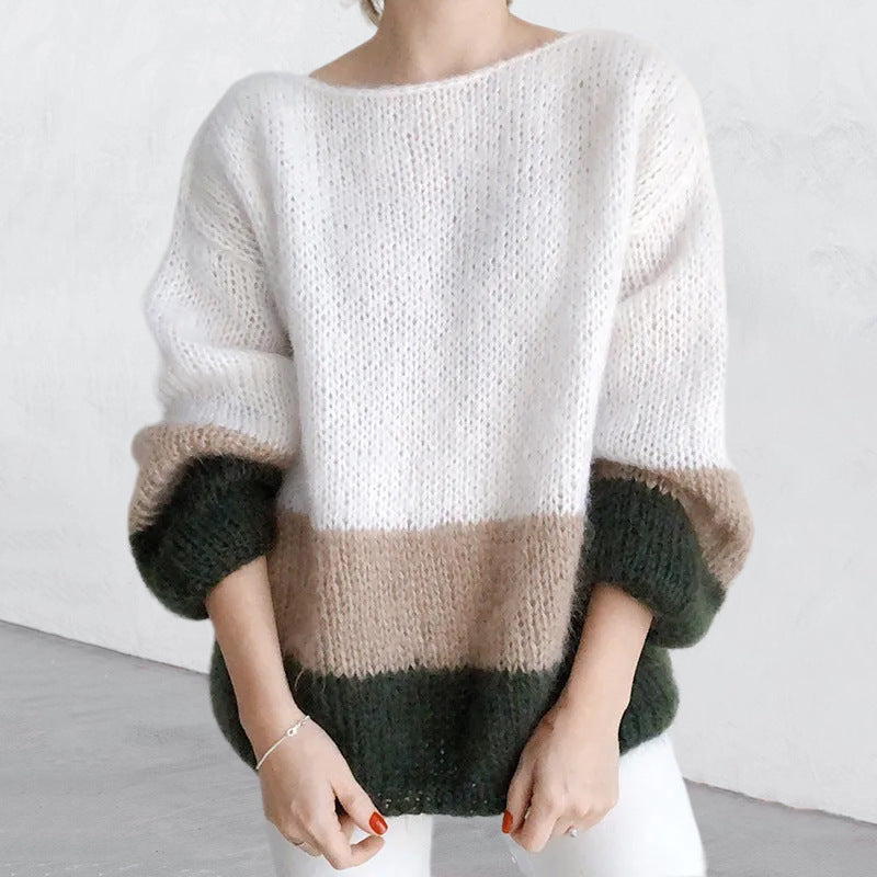 Damen modischer Strickpullover mit weichem Material und lässigem Schnitt R&B