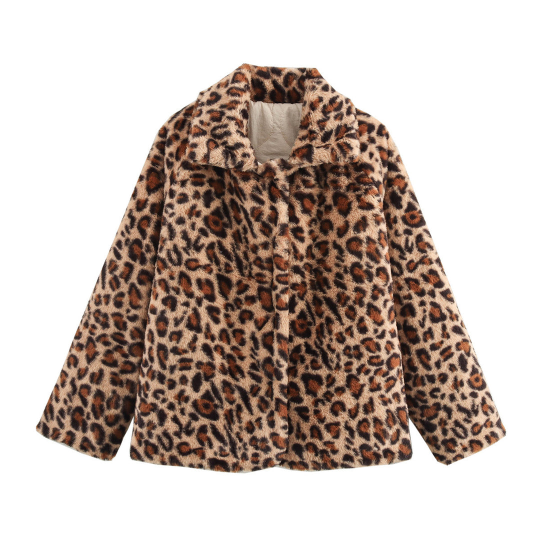 Damen gesteppte Jacke mit kuscheligem Leo-Kragen und praktischen Taschen R&B