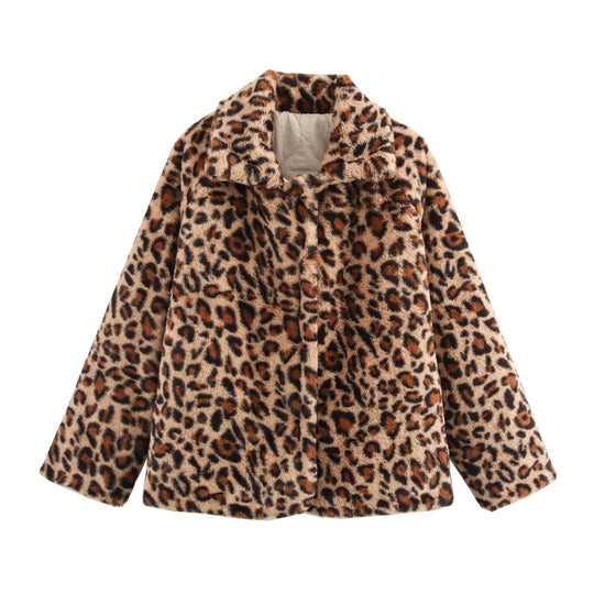 Damen gesteppte Jacke mit kuscheligem Leo-Kragen und praktischen Taschen R&B