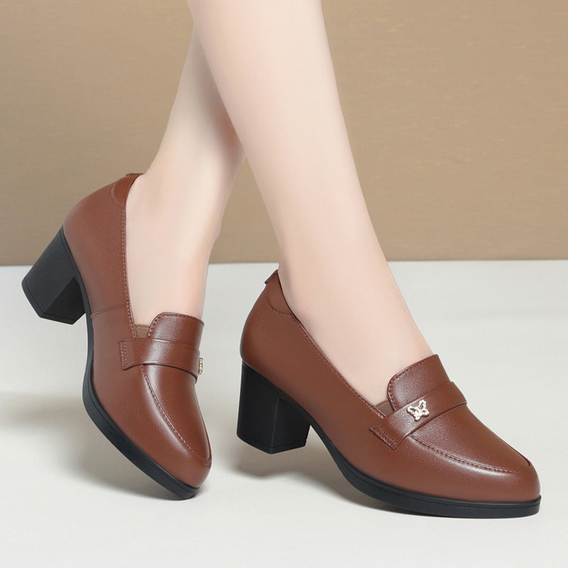 Damen elegante Loafers mit glänzender Dekoration