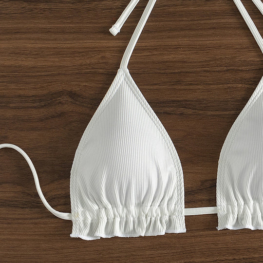 Damen Triangel-Bikini mit verstellbaren Trägern und moderner Ripp-Textur R&B