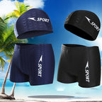 Herren Sportliche Schwimmshorts mit passender Badekappe R&B