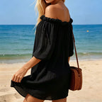 Damen Off-Shoulder Strandkleid R&B