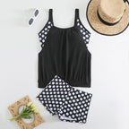 Damen Sportlicher Tankini mit Polka-Dot-Design R&B