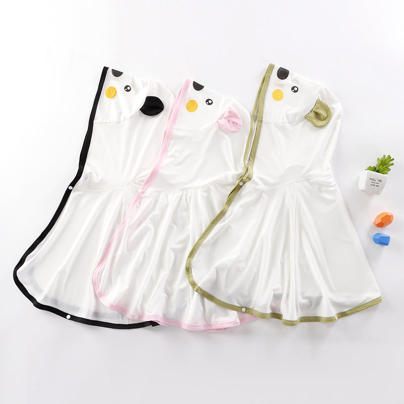 Unisex nan kids wasserdichter Kapuzen-Panda-Regenponcho mit Ohr-Kapuze und Druckknopfverschluss R&B