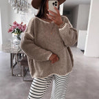 Damen Übergroßer Strickpullover mit luftigen Ärmeln R&B