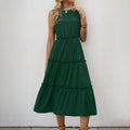 Damen Midikleid mit voluminösen Rüschendetails und Elastikbund