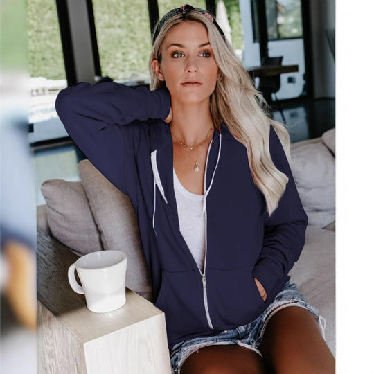 Damen Bequeme Kapuzenjacke mit klassischem Schnitt und praktischen Taschen R&B
