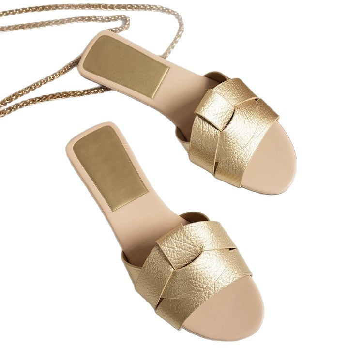 Damen Badeschuhe mit eleganter Falten-Optik R&B