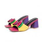 Damen modische Plateau-Sandalen mit verspieltem Schleifen-Design R&B