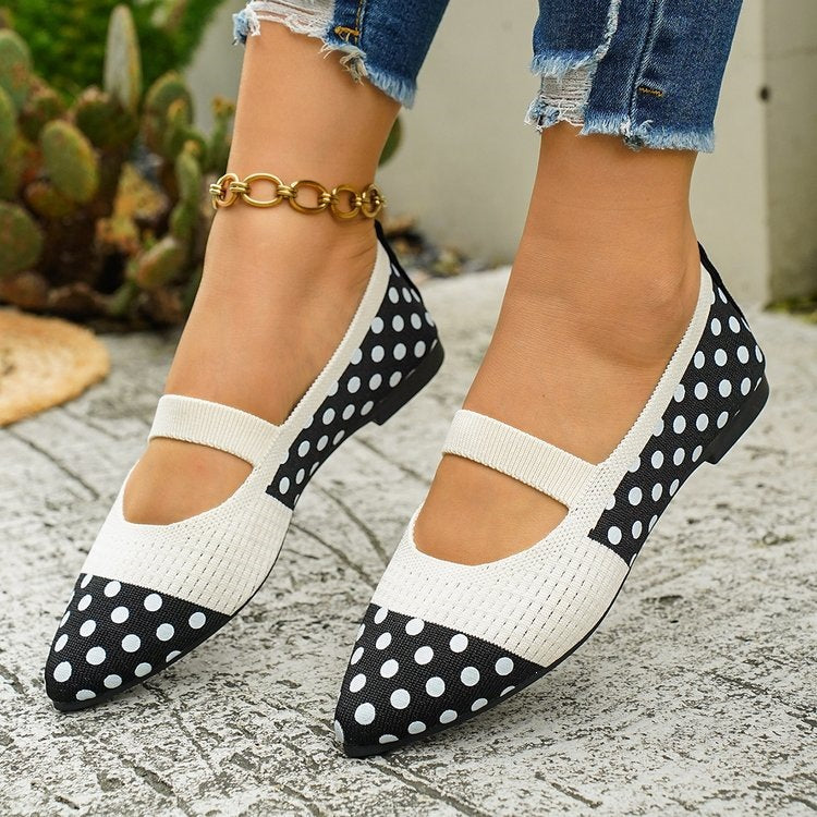 Damen Modische Ballerinas mit Punkten und elegantem Riemendesign R&B