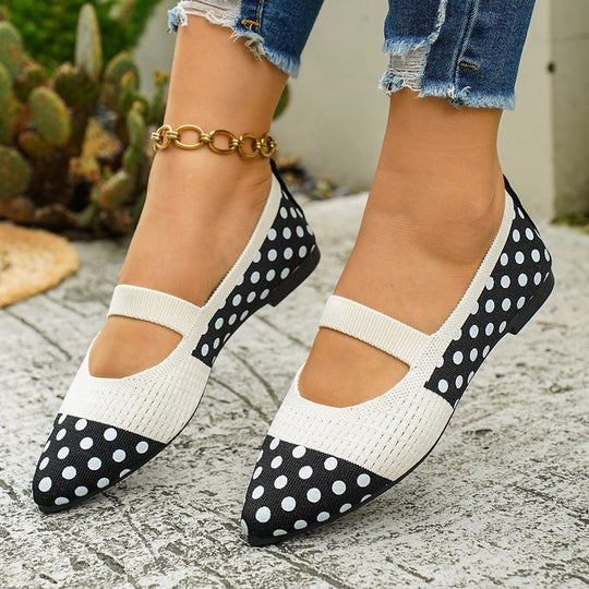 Damen Modische Ballerinas mit Punkten und elegantem Riemendesign R&B