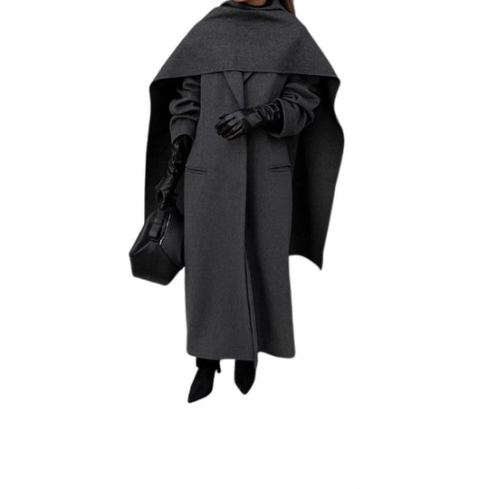 Damen eleganter Umhangmantel mit doppelt gefüttertem Design R&B