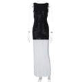 R&B | Ärmelloses langes Kleid mit Pailletten und Neckholder