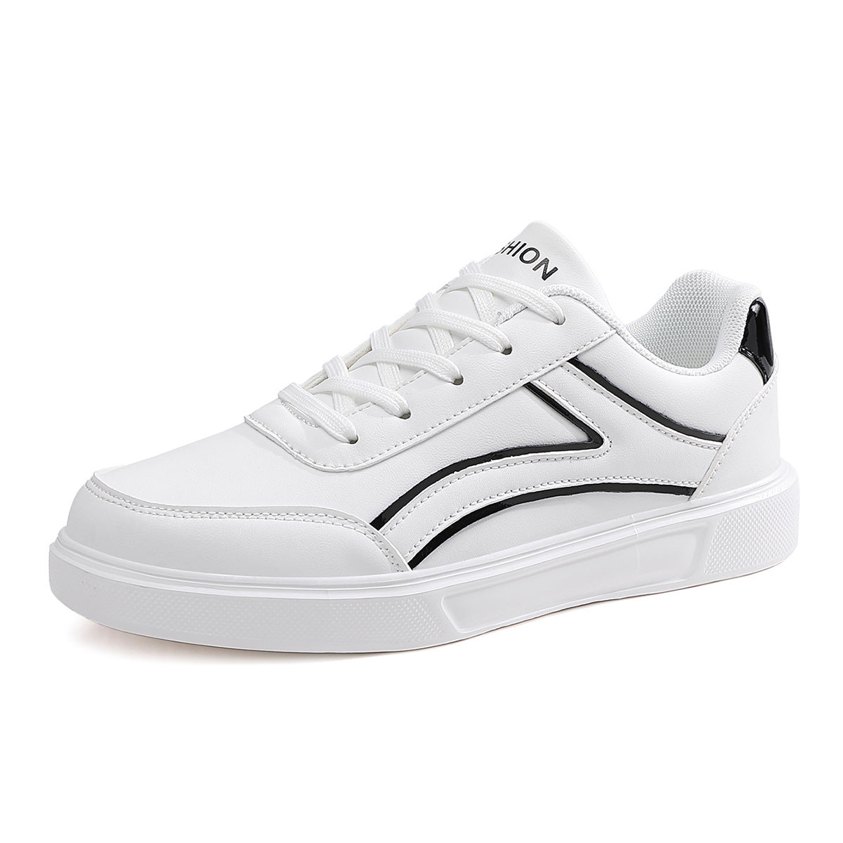 Herren nan niedrig geschnittener Kunstleder-Sneaker mit stoßdämpfender Leichtschaumsohle und gepolstertem Fersenpolster R&B
