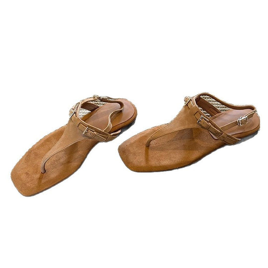 Damen Zehentrenner Sandalen mit komfortablem Fußbett und verstellbarem Riemchen R&B