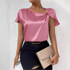 Damen Elegantes Top mit asymmetrischem Schnitt und feinem Glanz R&B