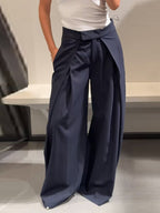 Damen elegante weite Stoffhose R&B