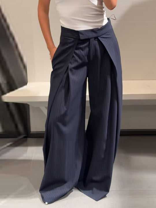 Damen elegante weite Stoffhose R&B
