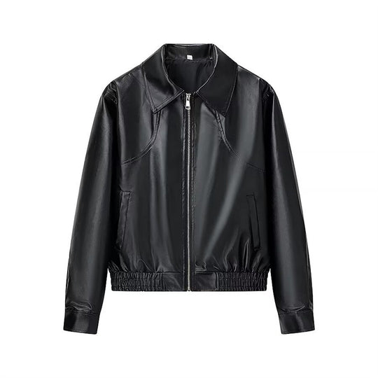 Damen Kunstleder-Shortjacke mit stylischem Reißverschluss R&B