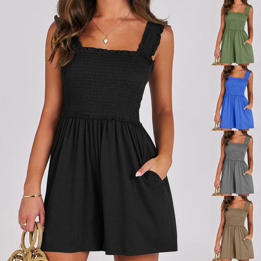 Damen Sommerliches Jumpsuit mit Rüschendetails und praktischen Taschen R&B