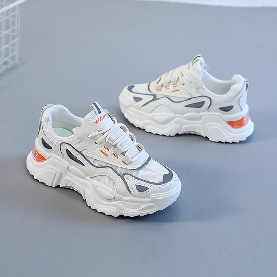 Damen Trendige Chunky Sneakers mit atmungsaktiven Mesh-Einsätzen und dämpfendem Sohlenprofil R&B