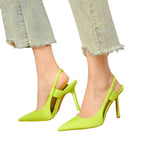 Damen Elegante Slingpumps mit spitzem Schnitt und hohem Absatz R&B