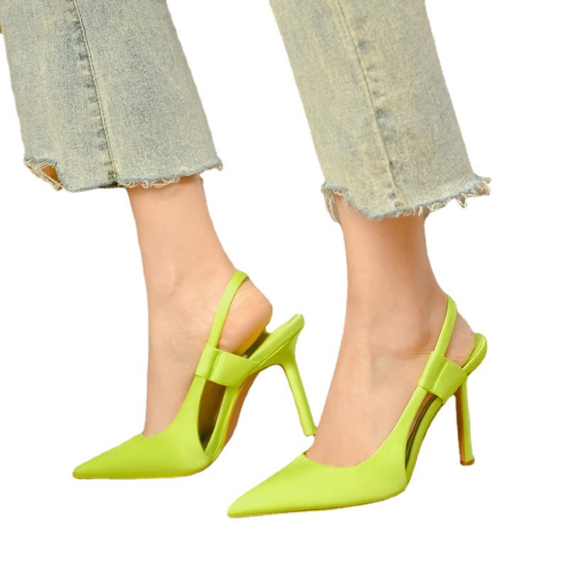 Damen Elegante Slingpumps mit spitzem Schnitt und hohem Absatz R&B
