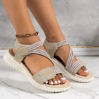 Damen bequeme Riemchensandalen mit verstellbaren Verschlüssen und dämpfender Sohle R&B