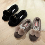 Damen Kuschelige Hausschuhe mit dekorativem Pom-Pom und Blattdesign