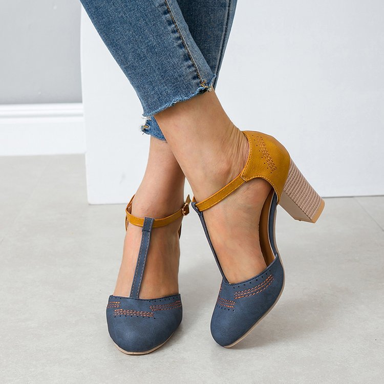 Damen Slingback High Heel Sandalen mit modischem Absatz und eleganter Riemenführung