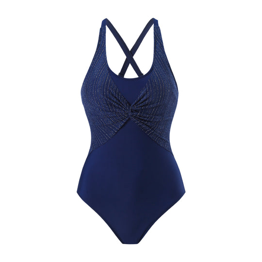 Damen Sportlicher Einteiler Badeanzug mit stilvollem Wickel-Design R&B