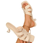 Damen Slingback-Sandaletten mit elegantem Riemendesign und modischem Blockabsatz R&B
