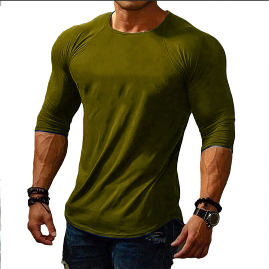 Herren körperbetontes Langarm-T-Shirt mit elastischem Tragekomfort R&B