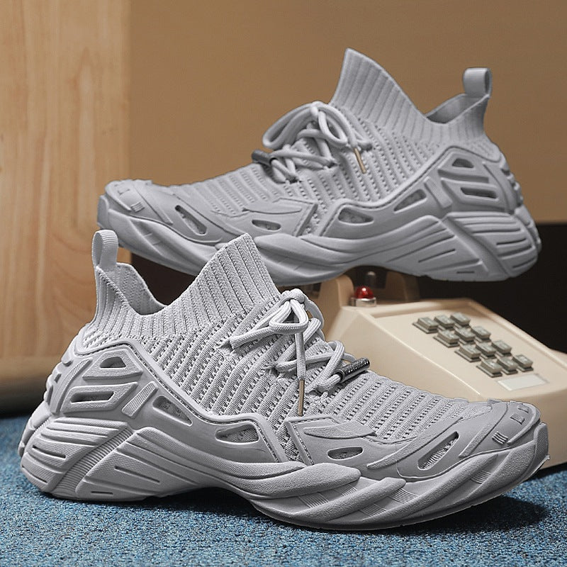 Damen Sportliche Strick-Sneaker mit atmungsaktiver Oberflächenstruktur R&B