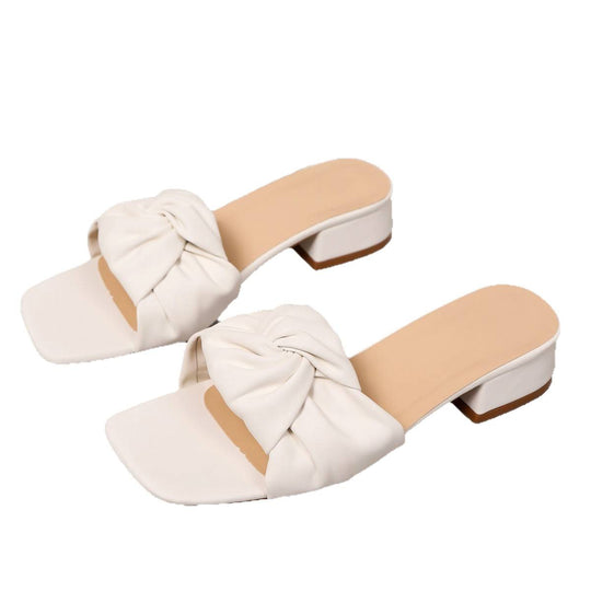 Damen Slingback-Pantoletten mit dekorativem Knotendesign R&B