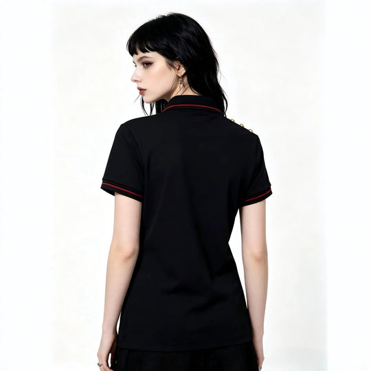 Damen Polo-Shirt mit musikalischem Motiv R&B
