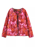 Damen Steppjacke mit verspieltem Schleifenmuster R&B