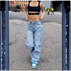 Damen Cargo Jeans mit bequemem Schnitt und funktionalen Taschen