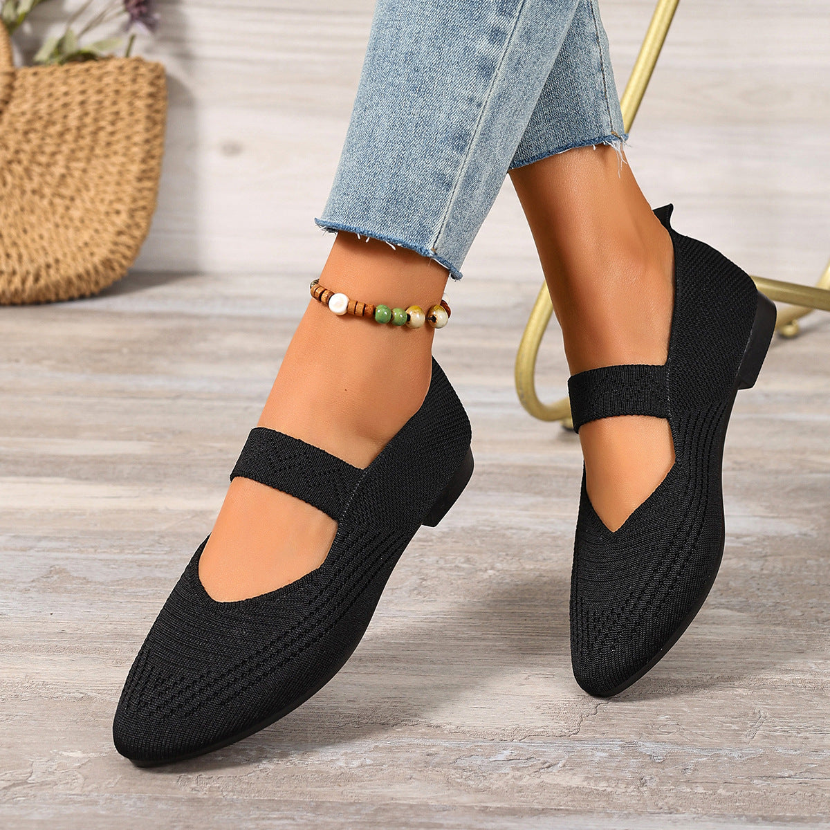 Damen Komfortable Ballerinas mit schickem Gummiband R&B