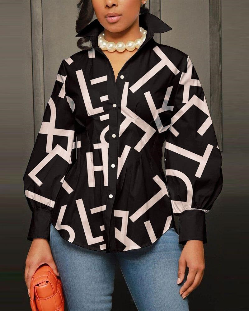Damen modische Bluse mit geometrischem Design R&B