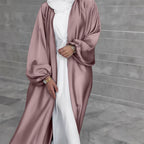 Damen Elegante Satinjacke mit weit geschnittenen Ärmeln R&B