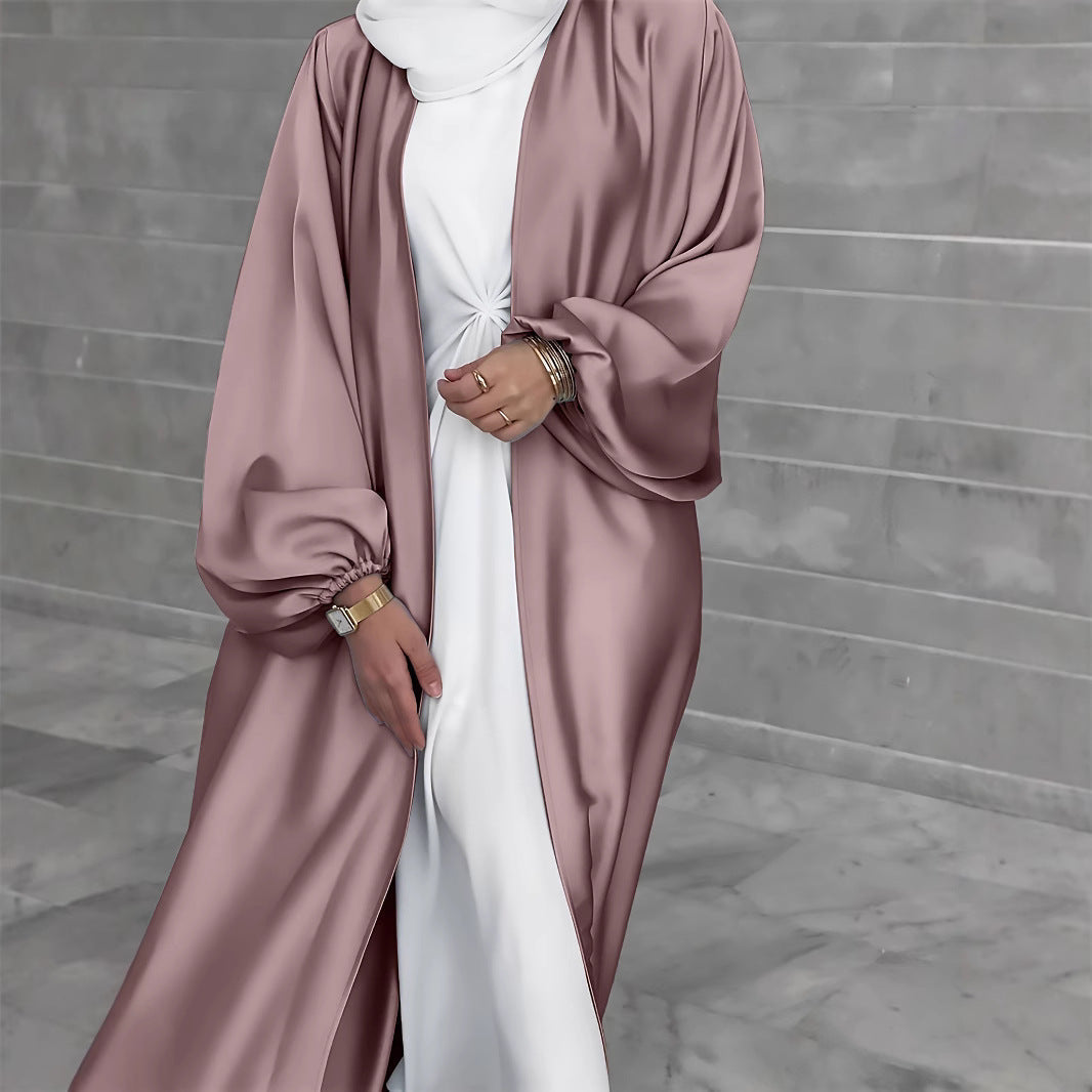 Damen Elegante Satinjacke mit weit geschnittenen Ärmeln R&B