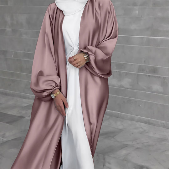 Damen Elegante Satinjacke mit weit geschnittenen Ärmeln R&B