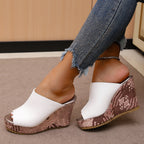 Damen Wedge-Pantoletten mit elegantem Offenzehen-Design und rutschfester Sohle