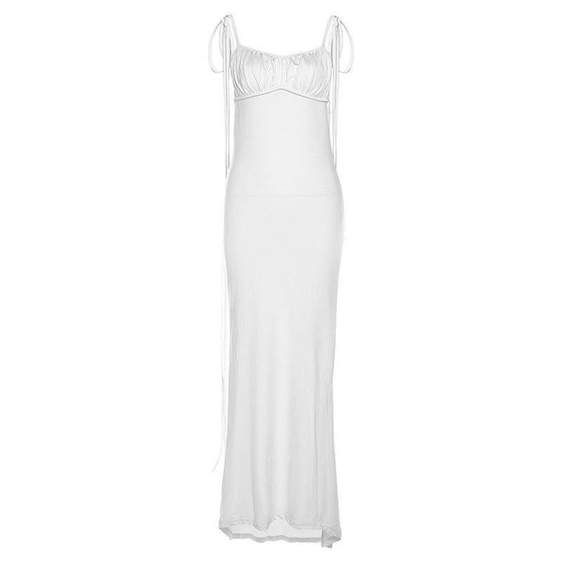 Damen Figurbetontes Maxikleid mit Raffung und Trägerdetails R&B