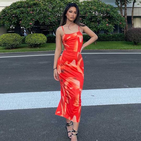 Damen figurbetontes Minikleid mit kreativem Grafikdruck R&B
